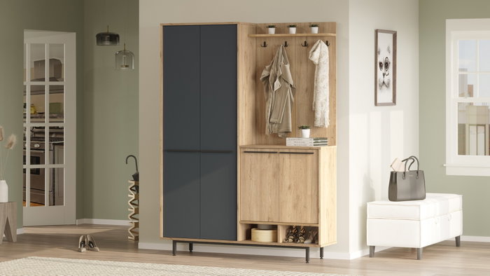 Hanah Home OS1-SA Soporte de Pasillo Roble y Antracita Hanah Home OS1-SA Soporte de Pasillo Roble y Antracita